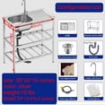 thumbnail image 5 of 30x16x30 Inch Outdoor Stainless Freestanding Kitchen Utility Sink with Single Bowl and Storage Rack for Laundry Vanity Sink with Hot and Cold Water Pipe, 5 of 7