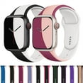 thumbnail image 2 of Silicone Strap for Apple Watch Band 45mm 44mm 41mm 40mm 42mm 38mm 45 mm Sport correa Bracelet Belt iWatch Series 4 3 5 SE 6 7, 2 of 7