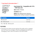 thumbnail image 2 of Head Gasket Set - Compatible with 1976 - 1989 Volvo 244 1977 1978 1979 1980 1981 1982 1983 1984 1985 1986 1987 1988, 2 of 2