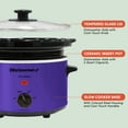 thumbnail image 2 of Elite Gourmet 2 Qt Oval Slow Cooker Purple, 2 of 7
