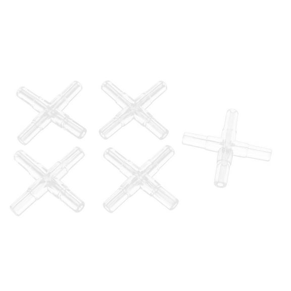 Unique Bargains 5 Pcs Plastic 4 Ways Cross Shaped Aquarium Air Valves Splitter Clear