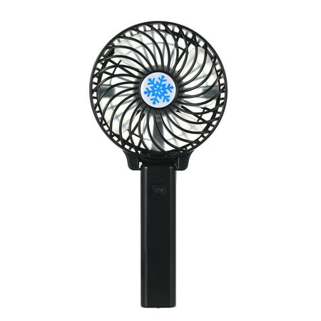 Portable USB 18650 Battery Rechargeable Fan Ventilation Foldable Air Conditioning Fans Foldable Cooler Mini Operated Hand Held Cooling Fan for Outdoor Home (Black)