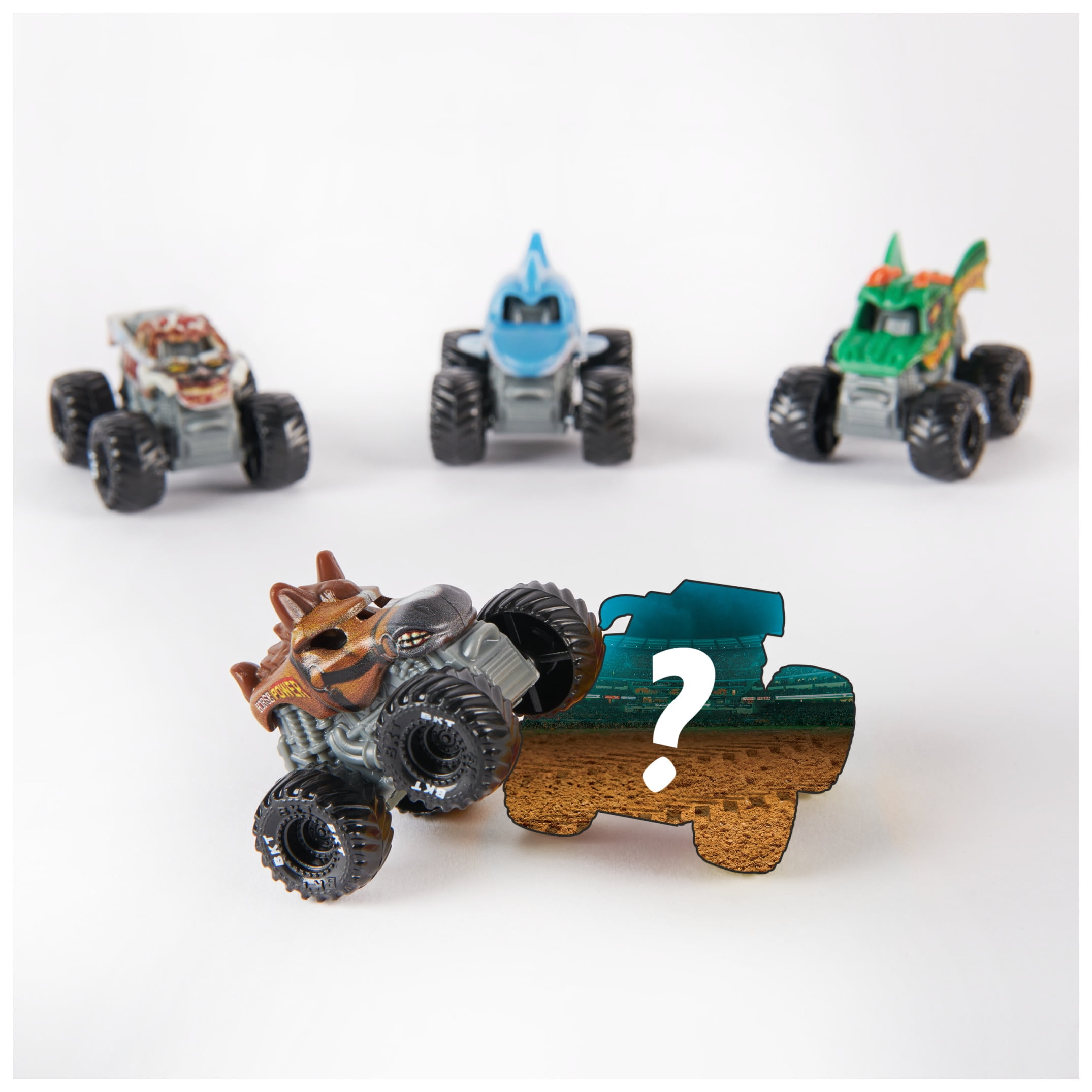 Monster Jam, 1:87 Scale Mini Truck 5-Pack with Mystery Collectible Vehicle for Ages 3+
