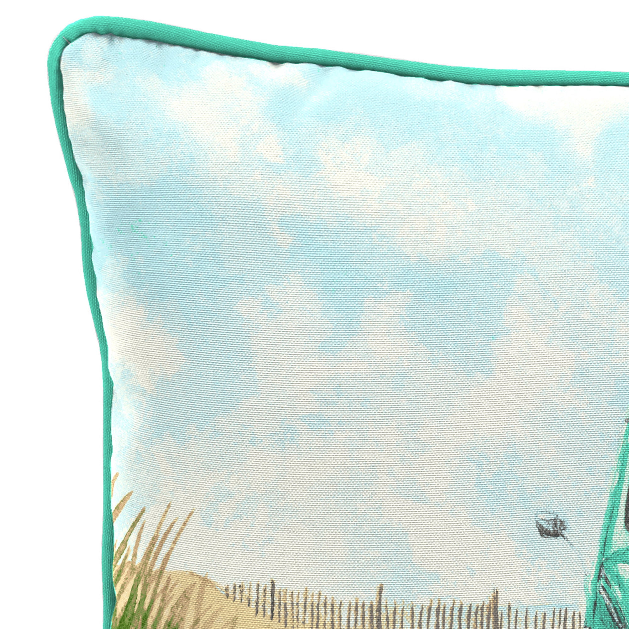 Jordan Manufacturing 16" x 16" Lovebug Multicolor Novelty Square Outdoor Throw Pillow with Welt