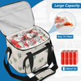 thumbnail image 5 of Insulated Cooler Bag with Multiple Pockets Lightweight Lunch Box Tote for Travel Beach Camping Office Emerald Green Hearts Pattern, 5 of 7
