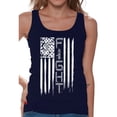 thumbnail image 1 of Awkward Styles Women's Brain Cancer Graphic Tank Tops Distressed American Flag Fight Gray Ribbon, 1 of 4