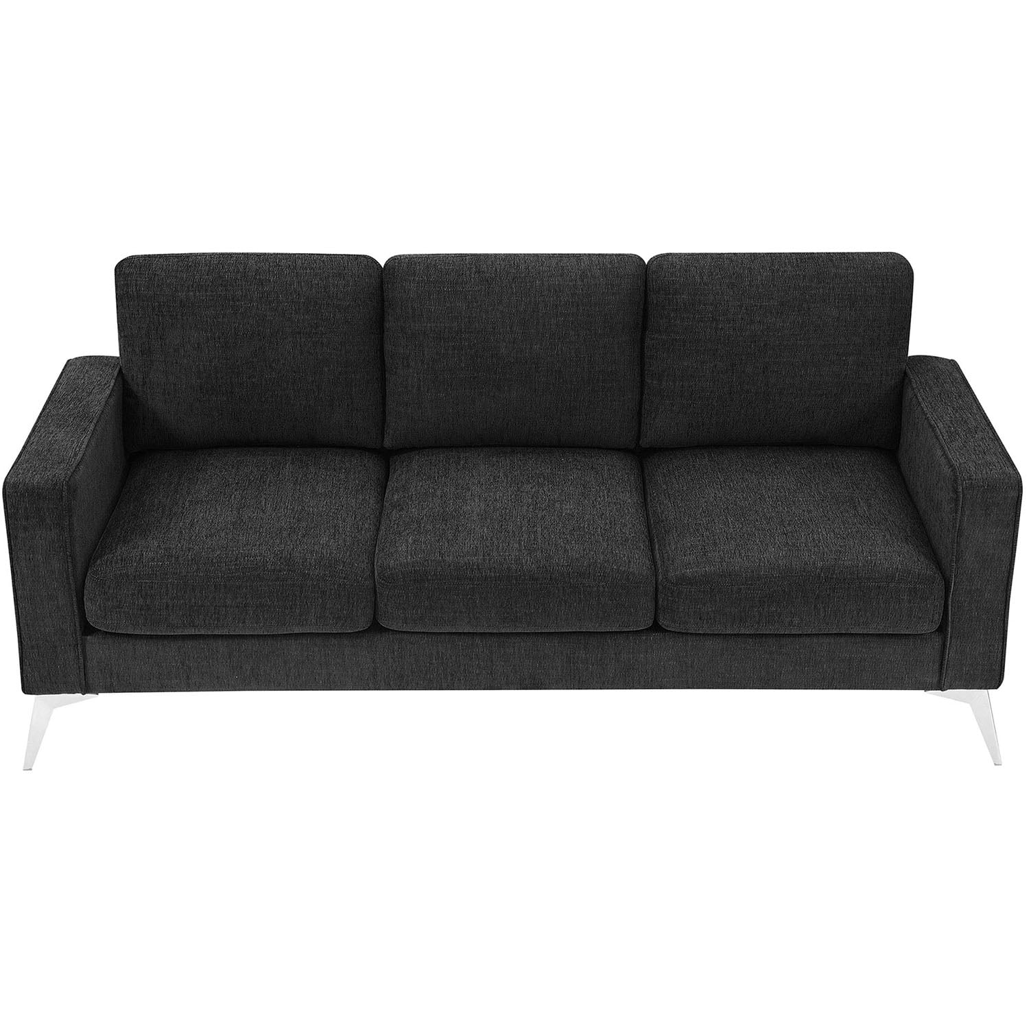 Kadyn Modern 3-Piece Sofa Sets, Upholstered 3-Seat Sofa with Sturdy Metal Legs, Loveseat and Single Chair for Living Room Furniture Set, Dark Grey