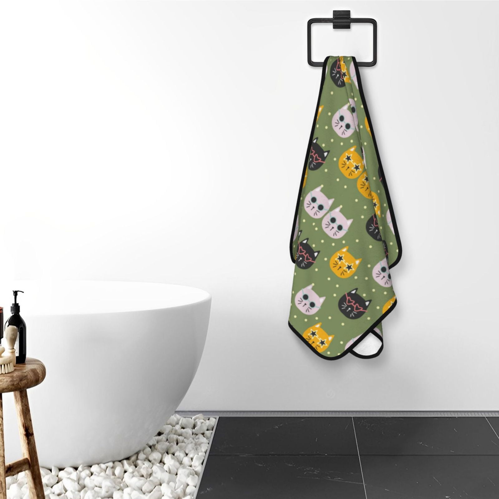 Cotton Bath Towels for Bathroom - Funny Cat Face Microfiber Quick Dry Towels for Body Bath Sheets, Personalized Beach Towel, Soft Shower Towels for Travel Home Beach 27*55in
