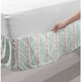 thumbnail image 2 of Mexican Print Bed Skirt, Horizontal Aztec Inspired Modernized Motifs in Soft Tones, Elastic Bedskirt Dust Ruffle Wrap Around for Bedding Decor, 4 Sizes, Pale Seafoam Peach, by Ambesonne, 2 of 2