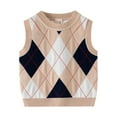 thumbnail image 2 of Cowsor Boy's Sweater Vest,Y2K Sleeveless Pattern Preppy Style Knitted Crop Tank Top for Boy, 2 of 7