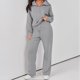 thumbnail image 4 of Women's Half Zip Sweatshirt Wide Leg Sweatpant Set Comfy Versatile Lounge Clothes Set for Women Daily Wear, 4 of 5