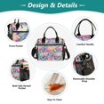 thumbnail image 3 of Large Insulated Lunch Bags for Women Men Leakproof Thermal Meal Lunch Tote Bag for Office Work Picnic Travel Colorful Lotus Pattern 12L, 3 of 6