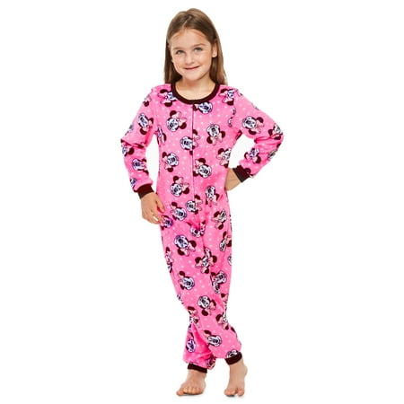 Disney Minnie Mouse Girls Sleeper Onesie | Fleece Pajamas for Kids - 5 ...