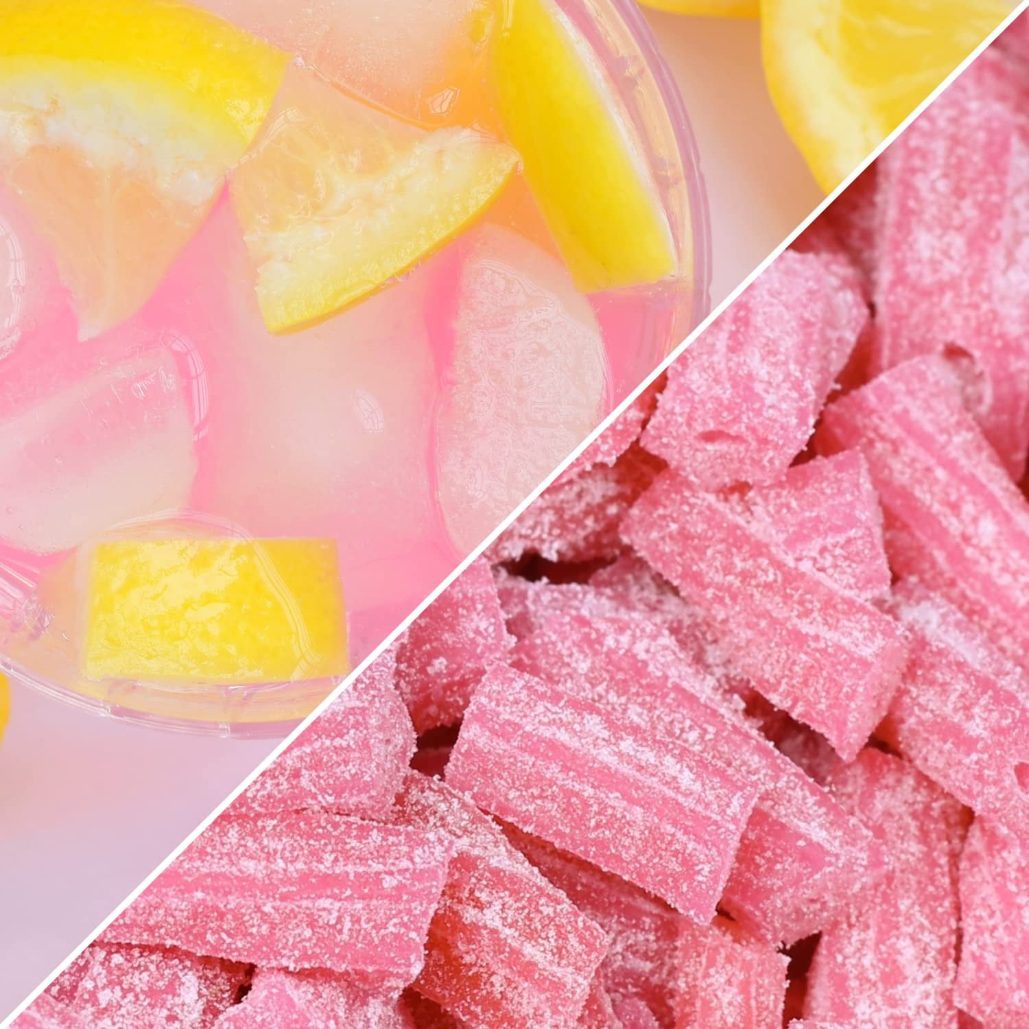 Sweet & Sour Pink Lemonade Licorice Bits by Its Delish, 10 lbs Bulk Bag - Original Style Chewy Lemonade Candy Twists  Great Gifts Party Sweets  Made in USA, Vegan, Kosher
