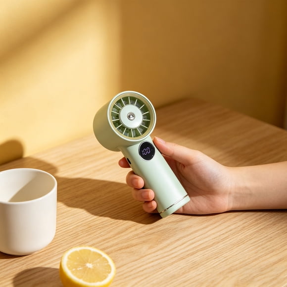 Portable Handheld Fan USB Rechargeable Mini Fan With LED Digital Display