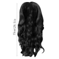thumbnail image 3 of Wig with Bangs, Wigs for Women, Ladies Small Curly Hair Sets Wavy Curls Wig Can Be Straightened And Bent 29.5 Inches (Dark Brown), 3 of 3