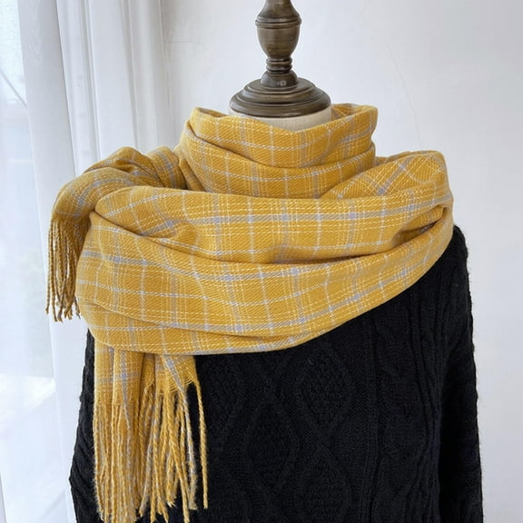 Yellow Scarf Women Fall Winter Scarf Classic Scarf Warm Soft Large Blanket Wrap Shawl Scarves