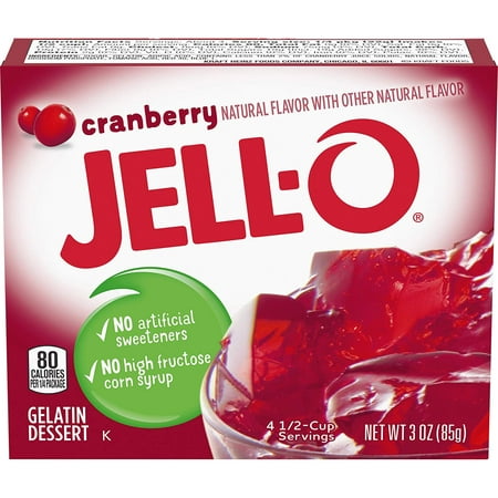 JELLO Cranberry Gelatin Dessert Mix (3oz Boxes, Pack of 6) -  Jell-O