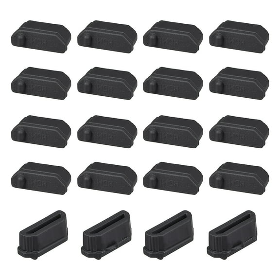 Silicone TV  Anti-Dust Stopper Cap Cover for FEMALE Port Black 20 pcs