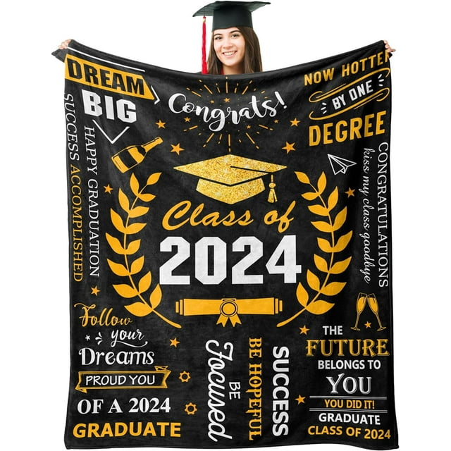 LHSHID Graduation Gifts Throw Blanket College Graduation Gifts for Her Him Congratulations Gifts for Women Graduation Decorations Class Graduation Party favors Supplies 50x60in