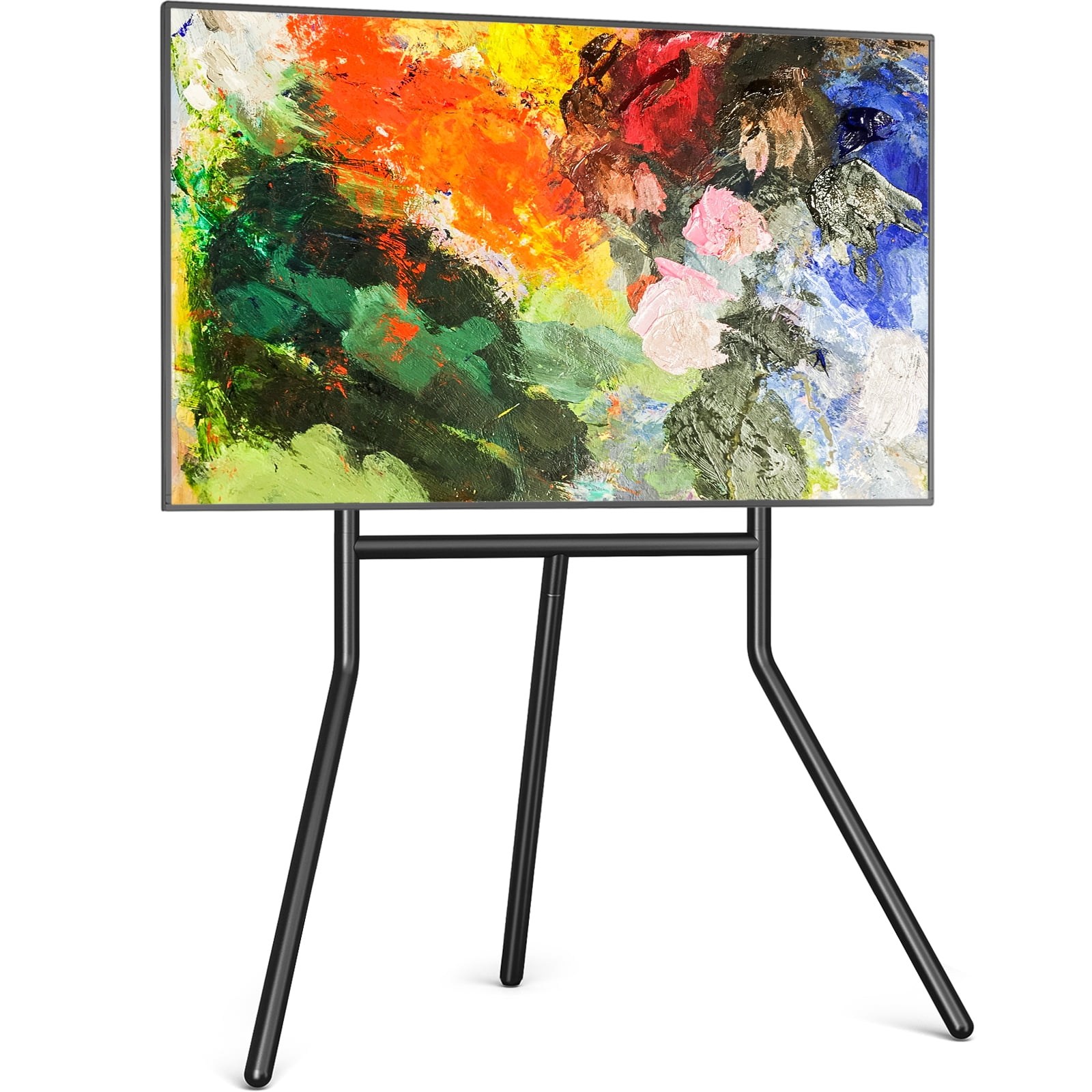 Modern Black Floor TV Stand for TVs up to 86",3 Legs