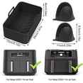 thumbnail image 2 of Olla de silicona para freidora de aire doble Ninja, 2 forros reutilizables para freidora de aire, cesta de freidora de aire de silicona, accesorio para freidora de aire, horno, microondas,, 2 of 5