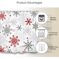 thumbnail image 4 of Winter Snowflake Christmas Bathroom Shower Curtain 71W by 71H Inch Snow Xmas Red Gray Holiday New Year Polyester Fabric 12 Plastic Hooks Waterproof Decor, 4 of 6
