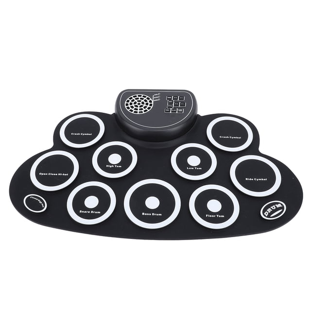 Almohadilla De Batería Electrónica, Almohadilla De Batería Enrollable Recargable Para Práctica Con Doble Pedal Para Jugadores