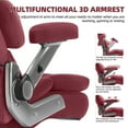 thumbnail image 4 of Big and Tall 700lbs Office Chair, Fabric Heavy Duty Executive Chair with 3D Flip up Armrests Adjustable Lumbar Support Large Rubber Wheels, Extra Wide High Back Computer Desk Chair, Burgundy, 4 of 9