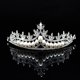 thumbnail image 4 of Tiaras y coronas nupciales para mujer, corona de reina con diamantes de imitación y perlas, tiara de princesa, corona de cumpleaños para niñas, desfile de bodas, accesorios para el cabello de Halloween, plata brillar Electrónica, 4 of 5