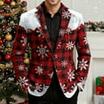 thumbnail image 4 of QATAINLAV Wine Christmas Blazer for Men Ugly Xmas Print Corduroy Suit Coats Single Breasted Notched Lapel Blazer Jackets XL, 4 of 8