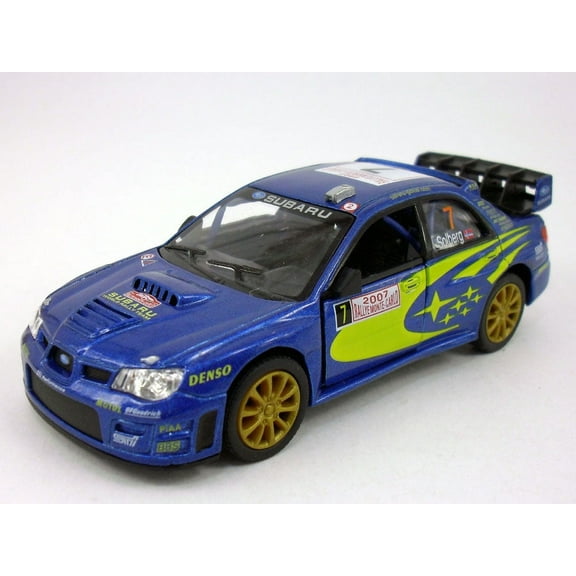 Kinsmart Blue 2007 Subaru Impreza WRC STI Rallye Monte Carlo #7 1/36 Scale Diecast Car