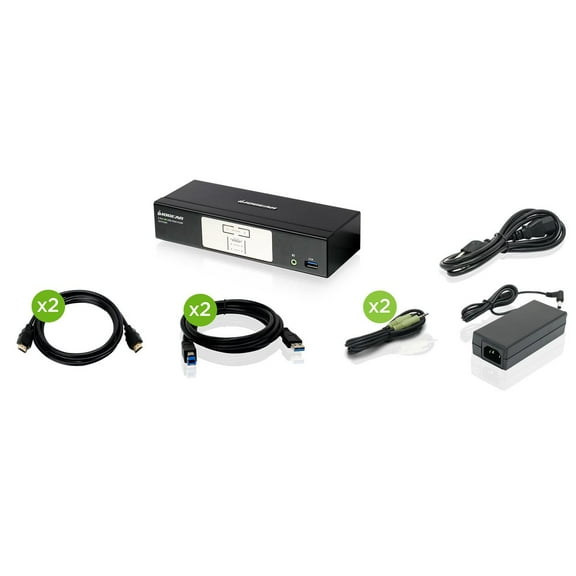 Iogear 2-Port 4K HDMI USB 3.0 Audio KVMP Switch
