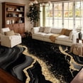 thumbnail image 5 of Bleum Cade 9'x12' Area Rugs for Living Room, Washable Rugs Modern Rugs for Bedroom Dinning Room,Marble Abstract Rug Ultra Soft Non Slip Durable Large Carpet Home Decor, Black Gold, 5 of 10