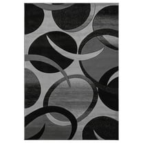 Premium Hand Carved Abstract Modern Rug Contemporary Colorful Thick Carpet Design 1062 (6'6"x6'6" Round,Grey)