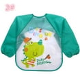 thumbnail image 2 of TureClos Lovely Baby Bibs Infant Long Sleeve Waterproof Baby Feeding Smock Children Plastic Coverall Bib Toddler Scarf, 2 of 4