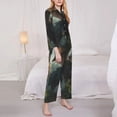 thumbnail image 3 of Honeii Forest Stone-Colored Dragon print Women's Pajama Sets Long Sleeve Button Down Sleepwear Nightwear Soft Pjs Lounge Sets-Medium, 3 of 7