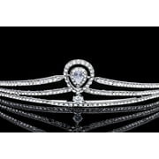 SAMKY Royal Pageant Crown Bridal Tiara Silver Crystal for the Elegant Bride