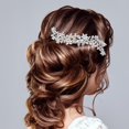 thumbnail image 1 of Hoja de peine para el cabello, boda, hecho a mano, pieza para el cabello, joyería para festivales, damas de honor, novias , Plata Hugo Peine, 1 of 10