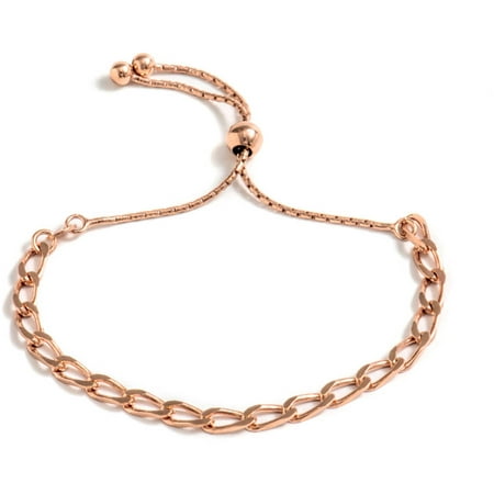 PORI Jewelers 18kt Rose Gold-Plated Sterling Silver Open Link Adjustable Bracelet
