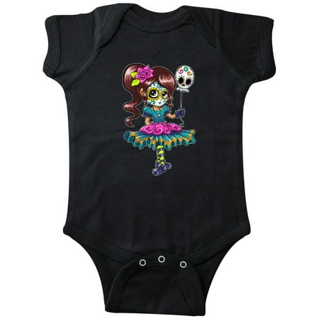 

Inktastic Día de los Muertos girl with decorative skull balloon Gift Baby Boy or Baby Girl Bodysuit