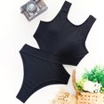 thumbnail image 4 of Aayomet Womens Swimsuits Solid Color Bikini Swimsuit Swimwear (Black, L), 4 of 5