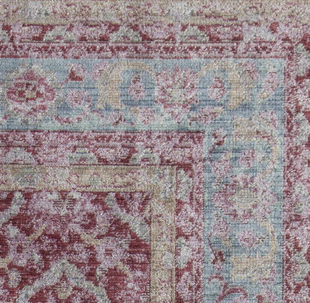 Rugs America Asteria Collection Cherry Red AI600A Transitional Oriental Area Rug 8' x 10'