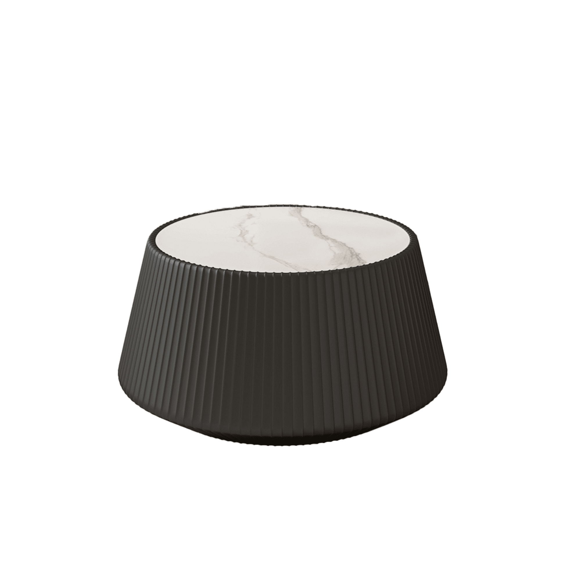 Leumius Light Sintered Stone Top Cup Shape Leather Coffee Modern Sofa Table for Apartment Living Room Furniture Black 1