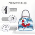 thumbnail image 4 of Balery Red Funny Crab on Blue Stripe Bolsa de Almuerzo para Mujeres, Caja de Almuerzo, Bolsa de Almuerzo Pequeña Impermeable, Tote de Almuerzo Reutilizable con Gran Capacidad, 4 of 6