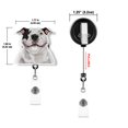 thumbnail image 3 of WIRESTER Acrylic Reel ID Holder Belt Clip Badge Retractable with Alligator Clip for Office Worker, Medical Staffs, Nurse, Doctor, Teacher, Student - Smiling White Pit Bull Dog, 3 of 5