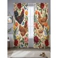 thumbnail image 2 of Farmhouse Sheer Curtains 2 Panels Set Watercolor Hen Chicken Spring Flowers Farm Butterfly Sheer Window Curtains Light Filtering Rod Pocket Voile Drapes for Bedroom Living Room 52"X84", 2 of 9