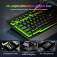 Gaming Keyboard with Large Print Keys, 7Color Rainbow LED Backlit