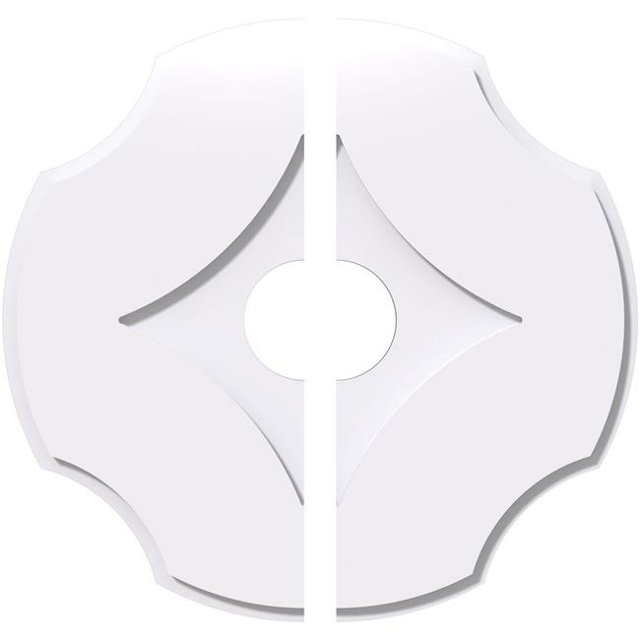 Ekena Millwork CMP20PL2-04000 20 in. OD x 4 in. ID Square Percival Architectural Grade PVC Contemporary Ceiling Medallion - 2 Piece