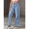 thumbnail image 4 of aPAY Jeans for Women Long Denim High Waisted Pants  Retro Classic Multi Button Closure  Regular Size, 4 of 6
